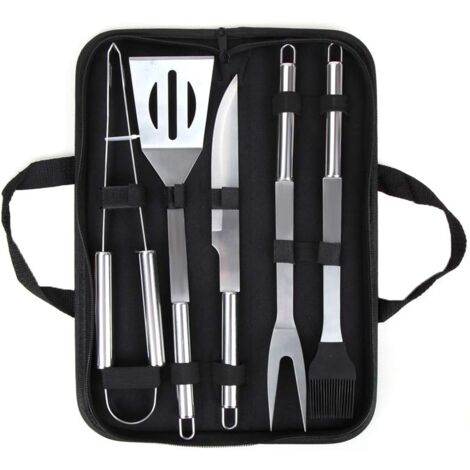 Grilling Utensils Set, Aluminum Case, Professional Grill Accessories, Perfect Freestanding Grilling Utensils Set for Men, Father, Birthday Gift (5 Pieces)
