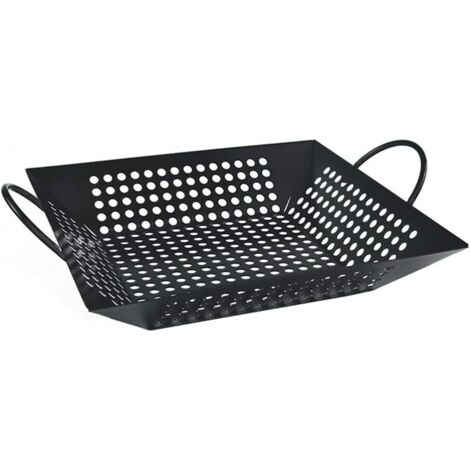 Grillkorb aus Edelstahl für Grillgemüse, Tablett geeignet für alle Arten von Grills und Drehspießen