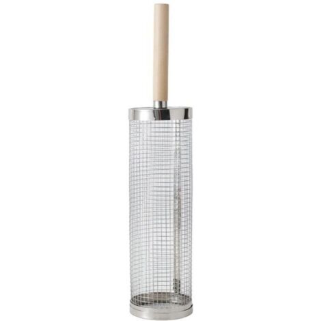 Grillkorb aus Edelstahl, Grillbesteck mit Klappgriff - Ideal zum Campen oder Grillen im Garten (1-teilig, inklusive einer 20 cm langen Gabel und einem 10 cm langen Haken)