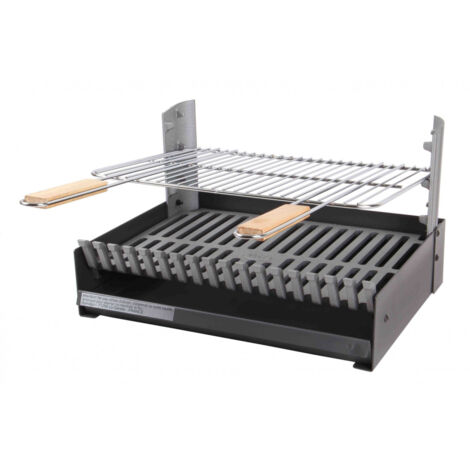 GRILLOIR FONTE 48.5x34cm GRILLE CHROMEE 45X34 + CENDRIER