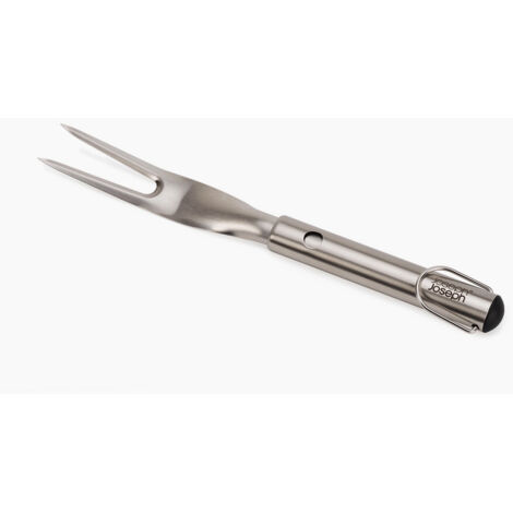 GrillOut™ Joseph Joseph fourchette, avec manche extensible, idéale pour le barbecue, design de acier inoxydable, dents acérées, tête rétractable pour le rangement, nettoyage facile de - acier inoxydab