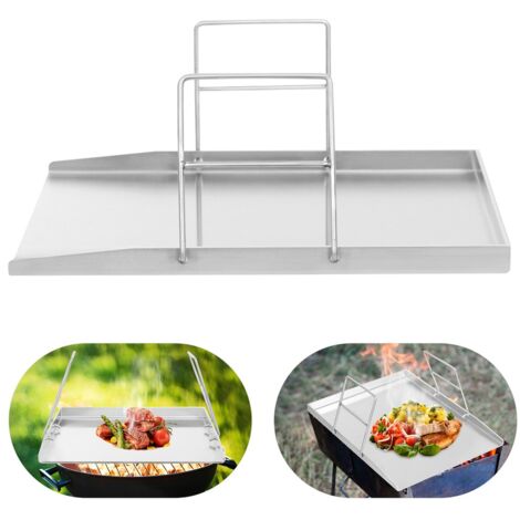 Grillplatte 400x300x4mm Edelstahl Plancha TOP Qualität NEU massiv