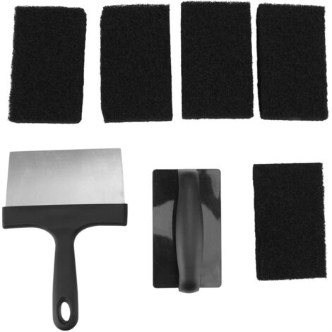 Grillreinigungsset, Edelstahlschaber, Bürsten und Schwämme