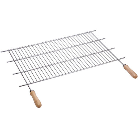 Grillrost aus Zink, 100 x 40 cm, mit Sauvic-Holzgriffen