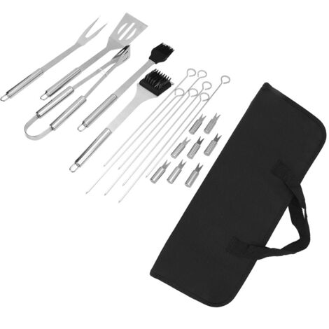 Grillset aus Edelstahl / 21-teiliges Grillbesteck mit Aufbewahrungstasche / Küchenzubehör-Set
