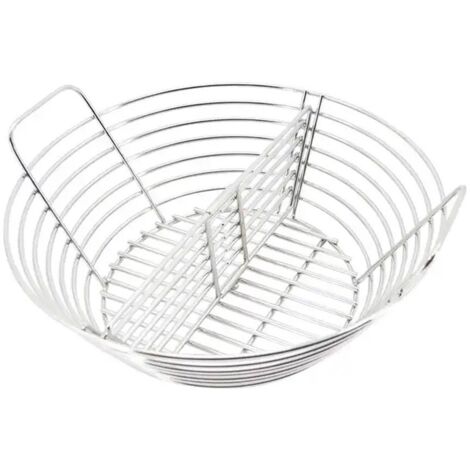 GrillX Panier à charbon 21, 22, 23, 24 pouces - Avec séparateur amovible - Acier inoxydable - Accessoires Kamado - accessoires