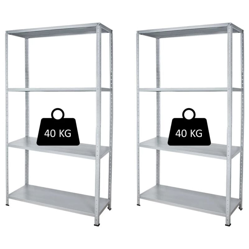 Grima - 2 Scaffali Base 60 Bulloni 4 Piani 40Kg l