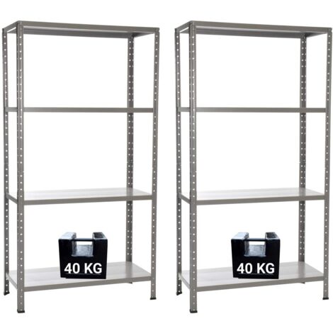 GRIMA PACCO DOPPIO CON 2 SCAFFALI COMPLETI 75 X 30 X 138 CM 4 RIPIANI 40 KG