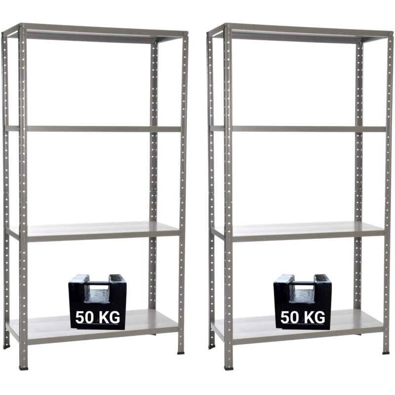 Grima Pacco Doppio Con 2 Scaffali Completi 90 X 40 X 174 Cm 4 Ripiani 50 Kg