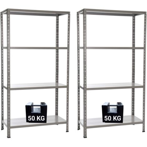 GRIMA PACCO DOPPIO CON 2 SCAFFALI COMPLETI 90 X 40 X 174 CM 4 RIPIANI 50 KG