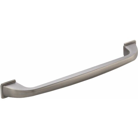 Grimme Griff Mansel LA 160mm - Möbelgriff Breite 192mm - eleganter Bügelgriff, Aluminium Edelstahl Effekt dunkel