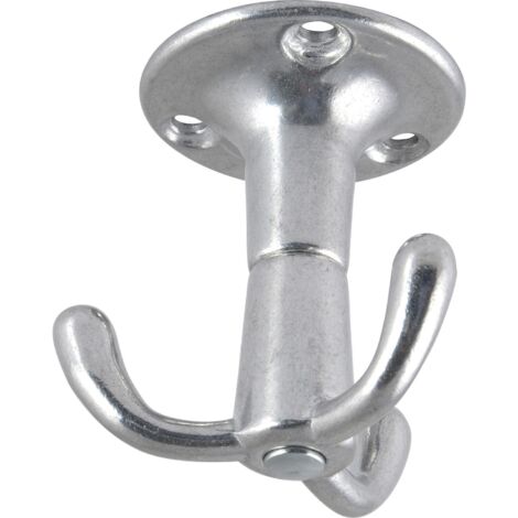 Grimme Kleiderhaken dreifach Drehhaken Pegasi ø 51mm, Höhe 53mm - Garderobenhaken drehbar, Aluminium poliert