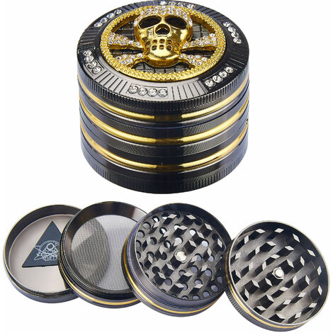Grinder Ø50 mm 4 Livelli per Spezie Erbe e Tabacco Teschio