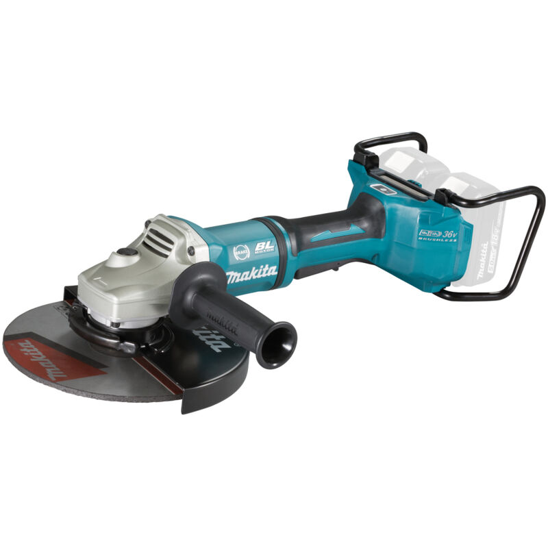 Smerigliatrice angolare a batteria Makita DGA901ZKU2, 2x18V / 230 mm senza batteria e caricabatterie