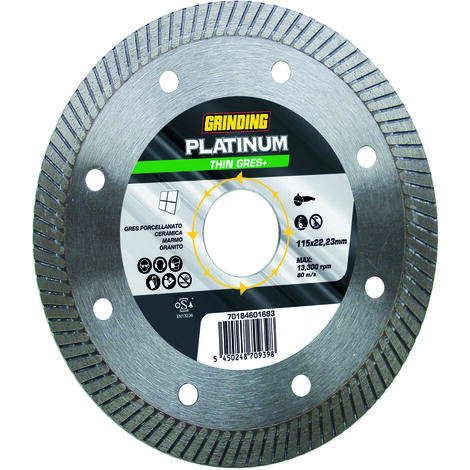 Grinding disco diamantato corona turbo platinum thin gres+ � mm. 115x1,4x22,23 - Grinding