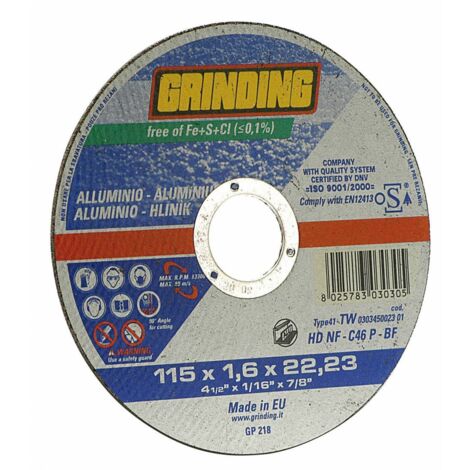 Grinding Disco Per Alluminio D 115X1,6 Mm - 50 Pz