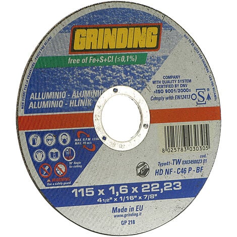 GRINDING MINIDISCO PER ALLUMINIO D.115X1,6