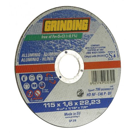 GRINDING MINIDISCO PER ALLUMINIO D.115X1,6 SAINT GOBAIN ABRASIVI PZ 50,0