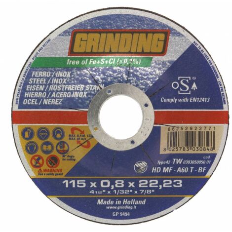 GRINDING MINIDISCO PER FERRO D.115X0,8. Prezzo per 1 pezzo.