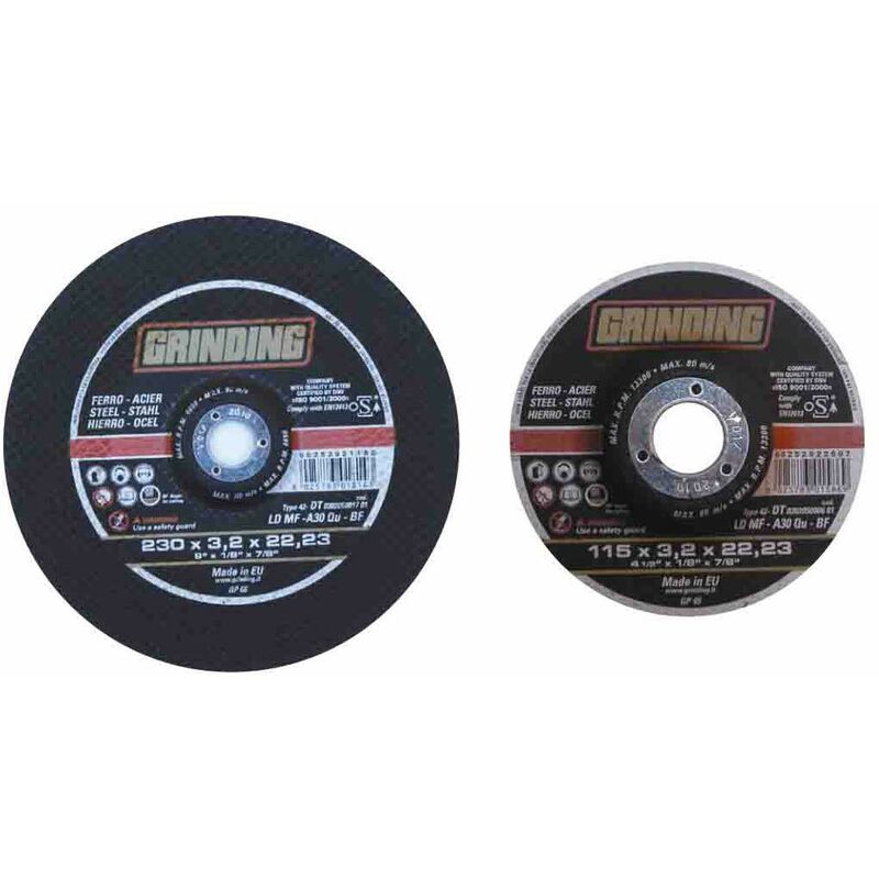 Image of Mola abrasiva minidisco disco per taglio ferro mm 115x3,2x22 flex - Grinding