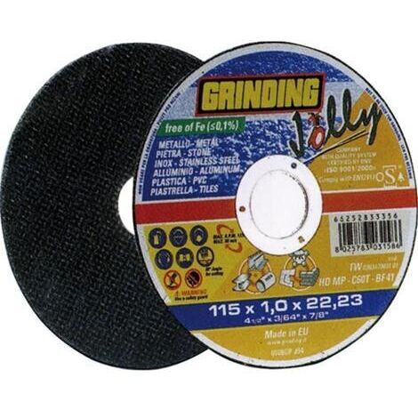 GRINDING -- MOLA ABRASIVA 'JOLLY' ø 115 x 1  A centro piano  pz 50  -- DF 501060