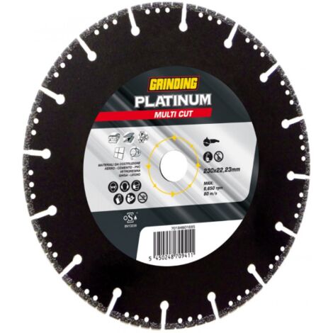 Grinding platinum multi cut disco da taglio professionale per smerigliatrice 230x22,23 mm tutti i materiali