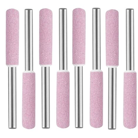 Grinding Polishing Head, 8 pcs Grinding Stones, Grinding Wheel on Rod, Abrasive Rod, Chainsaw Sharpeners, 4 mm Diamond Chainsaw Sharpening Files for Sharpening Chainsaws