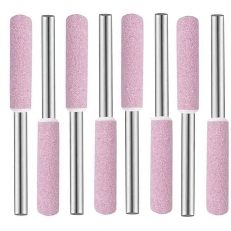 Grinding Polishing Head, 8pcs Grinding Stones Abrasives, Grinding Wheel on Shank, Abrasive Shank, Chainsaw Sharpeners, 4mm Diamond Chainsaw Sharpening Files for Sharpening Chainsaws