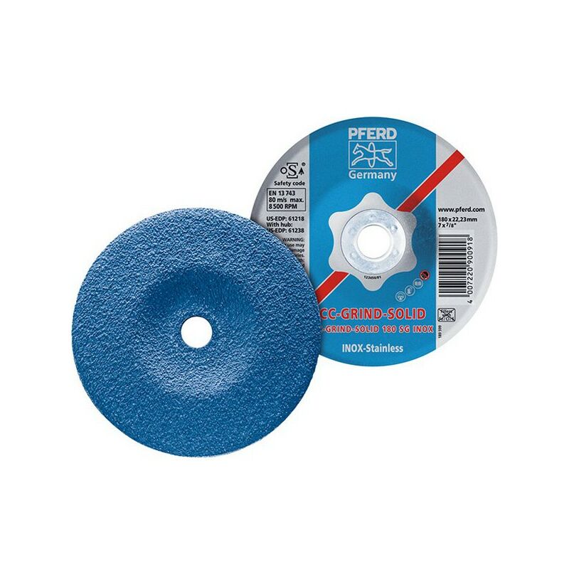 

Muela CC-GRIND®-SOLID, SG-INOX, Ø : 125 mm, velocidad máx. 12200 tr/mn