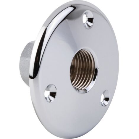 Gripp – Applique traverse cloison chromée – Fixation à vis – Filetage femelle/femelle – Laiton résistant aux U.V. – 1/2' (15x21 mm)