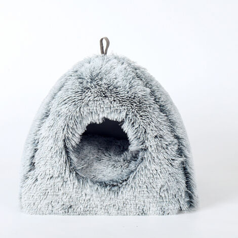 (Gris) 1 nid pour chat en forme de donut, jouet pour chats d'intérieur, niche d'extérieur pour l'hiver, tente pour animaux de compagnie B