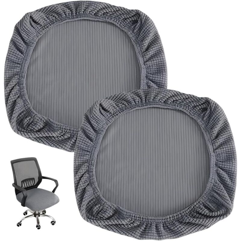 Gris 2 Housse pour Chaises Élastiques,Housse Assise Chaise Bureau,Housses Fauteuil Gaming,Protege Chaise Salle a Manger,Shousse Tabouret