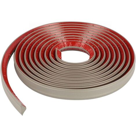 (Gris/2,5 x 1,7 cm) Plinthes flexibles - 5 m - Autocollantes - Bordures décoratives - Bordures murales - Bordures de carrelage, de plafond, moulures décoratives pour transitions murales
