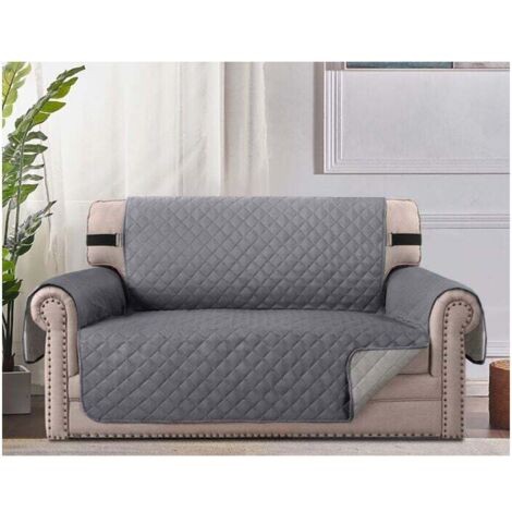 (Gris, 3 plazas) Funda de sofá impermeable Funda protectora para sillón