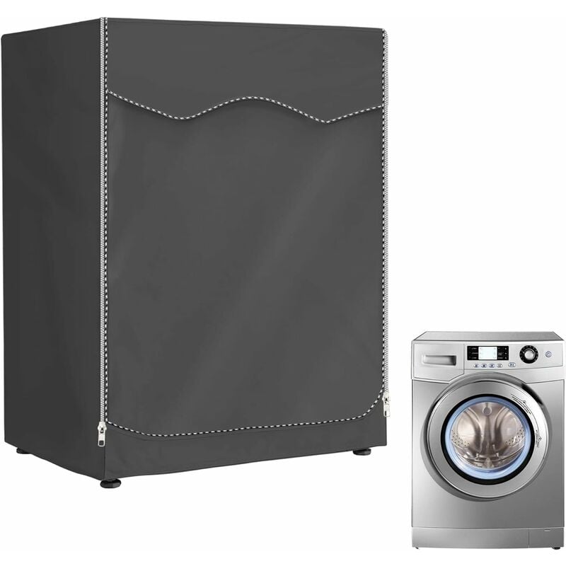 Gris clair, 60 x 55 x 85 cm) Pour machine à laver et sèche-linge d'extérieur , housse pour machine à laver imperméable avec ouverture frontale
