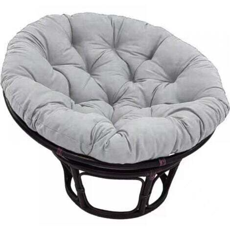 (Gris) Coussin de siège épaissi imperméable, coussin de chaise rond de diamètre 40 x 40 cm, coussin de balançoire suspendu intérieur/extérieur