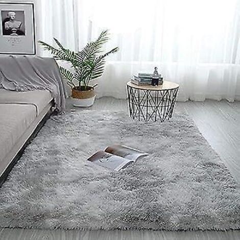 gris Eau Tie-dye 80  160cm Paissi Gradient Maison Tapis Soie Laine Tapis Salon Chambre Tapis De Sol Complet Balcon Baie Vitre Tapis En Peluche Co