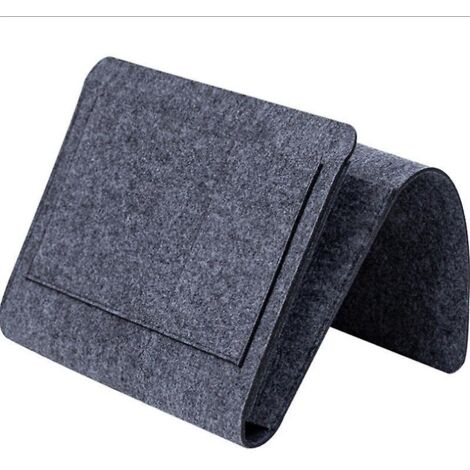 gris Fonc-organisateur De Caddie, Poche De Lit Caddie De Chevet En Feutre Bedside Pocket Sac De Rangement Avec Cble De Recharg Pour Tlphone, Tlcom