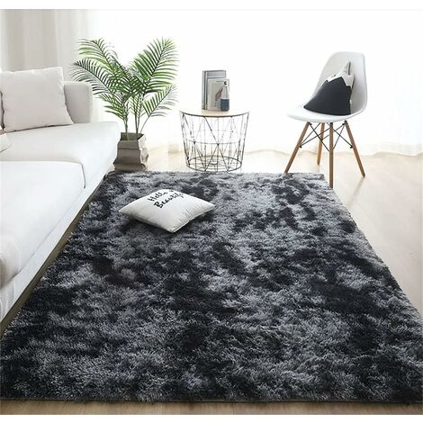 (gris foncé, 50 × 200cm) tapis de sol en fausse fourrure doux tapis dégradé décoration chambre salon salle à manger tapis de sol-HARRY