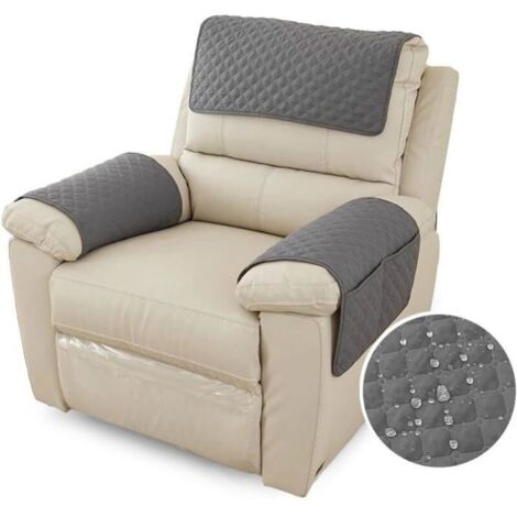 (Gris Foncé)Housse D\'accoudoir De Canapé, Imperméable Housse D\'appui-tête pour Accoudoir de Fauteuil Relax avec Poche, 1 Places Gris Foncé