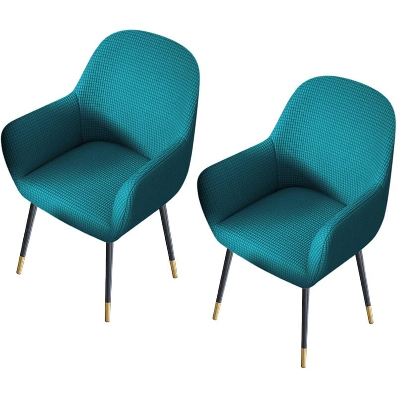 Csparkv - vert foncé)Lot de 2 housses de protection de chaise avec accoudoirs, universelles pour salle à manger, cuisine, gris foncé