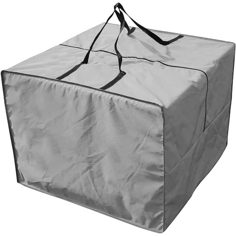 (Gris) Grand sac de rangement carré épais pour meubles, 81 x 81 x 61 cm, housse imperméable pour meubles d'extérieur, convient pour sapins de Noël,