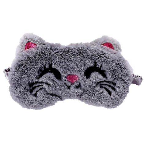 gris Masque De Sommeil Licorne Masque De Nuit Enfant Animaux Masque Kawaii Mignon Cache Yeux Pour Dormir Adultes Femme Chat