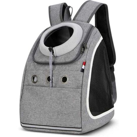Gris - Mochila portátil cómoda y transpirable para perros pequeños, cachorros, gatos y otras mascotas, ideal para viajes y senderismo.