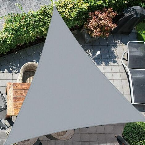 Gris Pare-Soleil 3Mx3Mx3M Triangle Pare-Soleil Extérieur Polyester Jardin Voile D'ombrage Étanche Couverture D'ombrage Balcon Pare-Soleil,