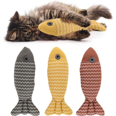 Gris, rouge, jaune – jouet pour chat en 3 parties