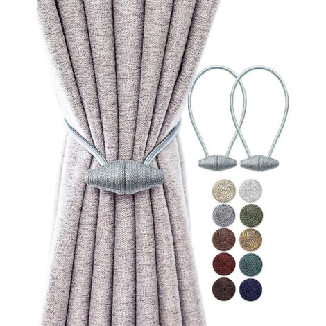 gris Sauge-embrasses De Rideau Magntiques Avec Aimant Plus Grand De Mise  Niveau, Paquet De 2 Pcs De Draperie De 40 Cm Pour Rideau Intrieur Et Ext
