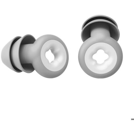 (gris)Bouchons d'oreille en silicone réutilisables, anti-bruit, pour dormir, travail et voyage. Confortables et hypoallergéniques