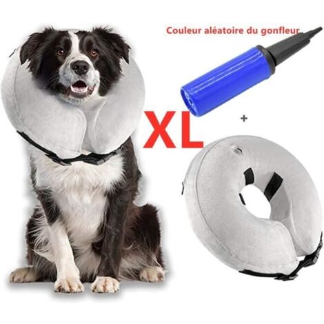 (Gris)Collier gonflable de récupération Modèle - Taille XL - Doux et confortable - Réglable