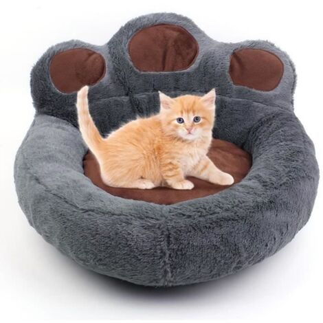 (gris)Lit Moelleux Pour Chien et Chat  -Amovibl Lavable 55cm Chien et Chat Anti Stress Apaisant en Peluche gris